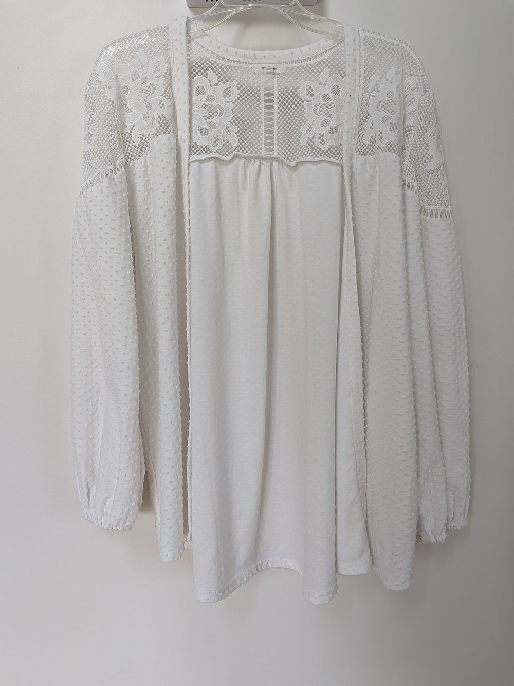 Maurices Ivory Lace Yoke Peasant Tunic